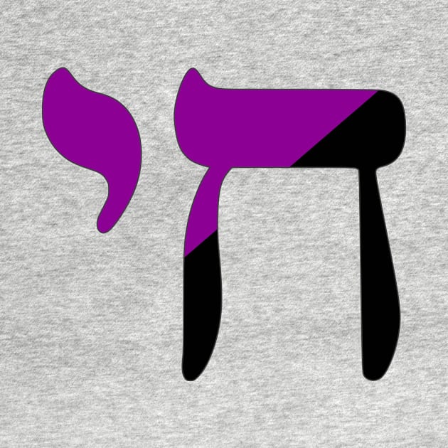 Chai - Jewish Life Symbol (Anarchafeminist Colors) by dikleyt